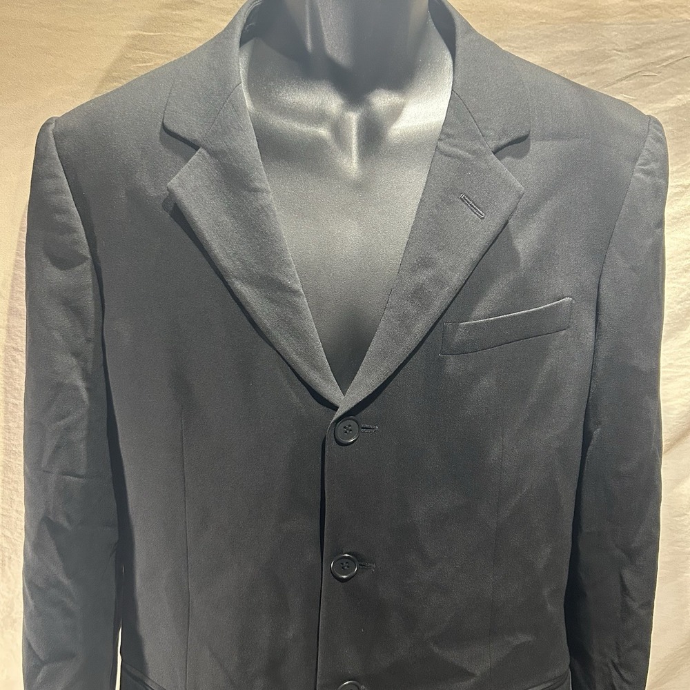 Emporio Armani Mens Black Virgin Wool Blazer Suit Jacket IT 50 US 40R Italy